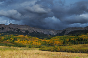 Stormy fall sunset on Last Dollar Road near Telluride, Colorado. www.JLongPhoto.com
